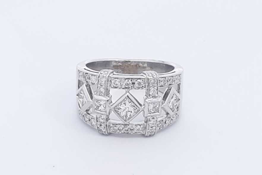 1.01cttw Diamond Ring In 14k White Gold 6.9 Grams Size 5 Eb0326rrxdu