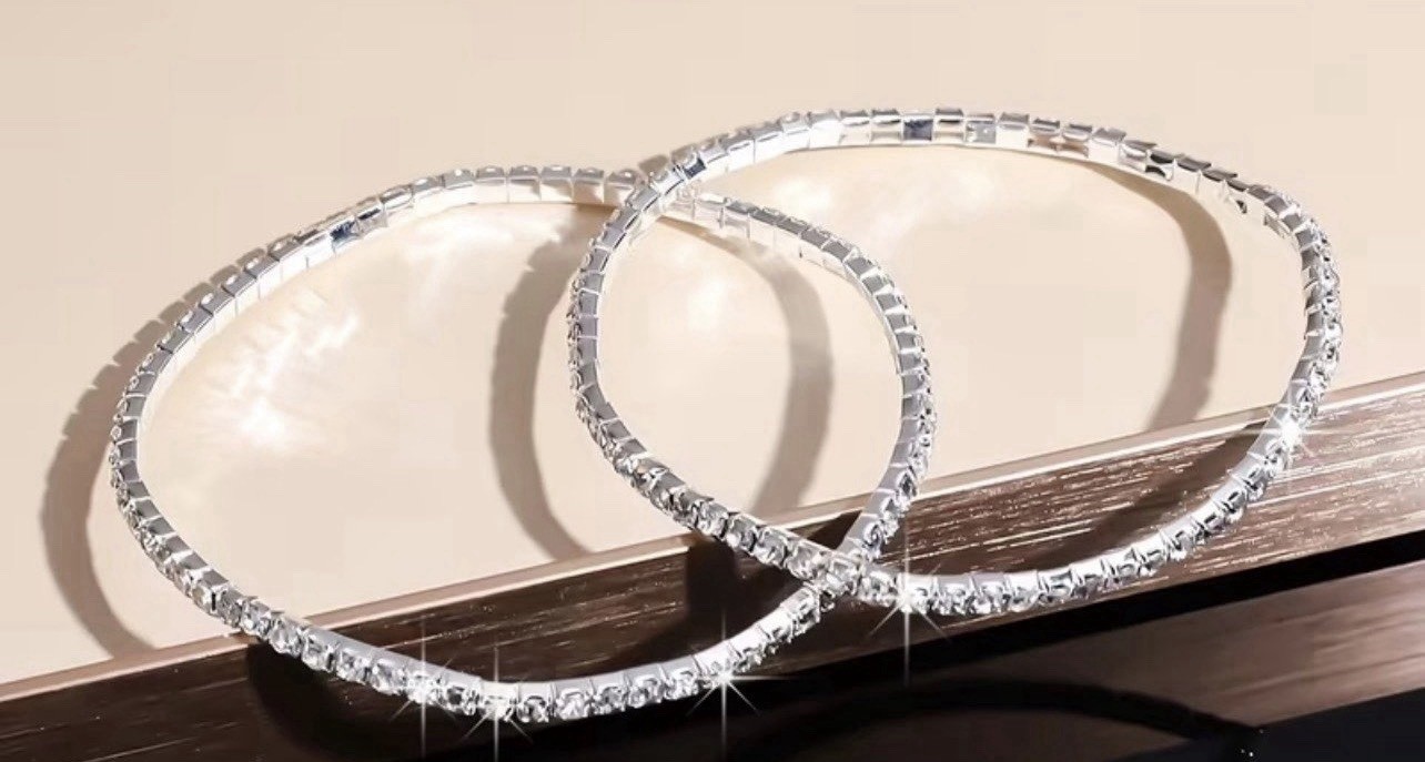 Sparkling Rhinestone Elastic Anklets