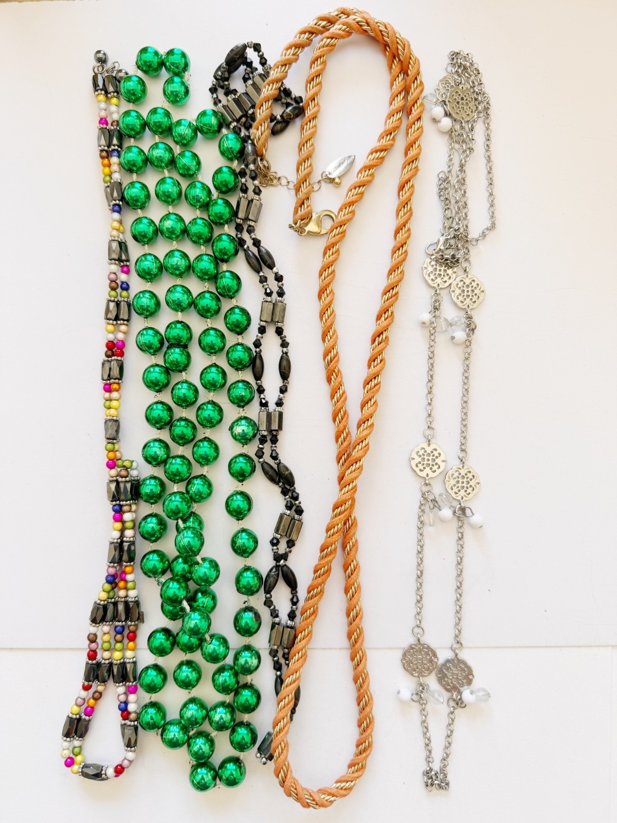5pcs Fashion Necklace Lot Beaded Rope Chain Statement Layered Mixed Colors Boho