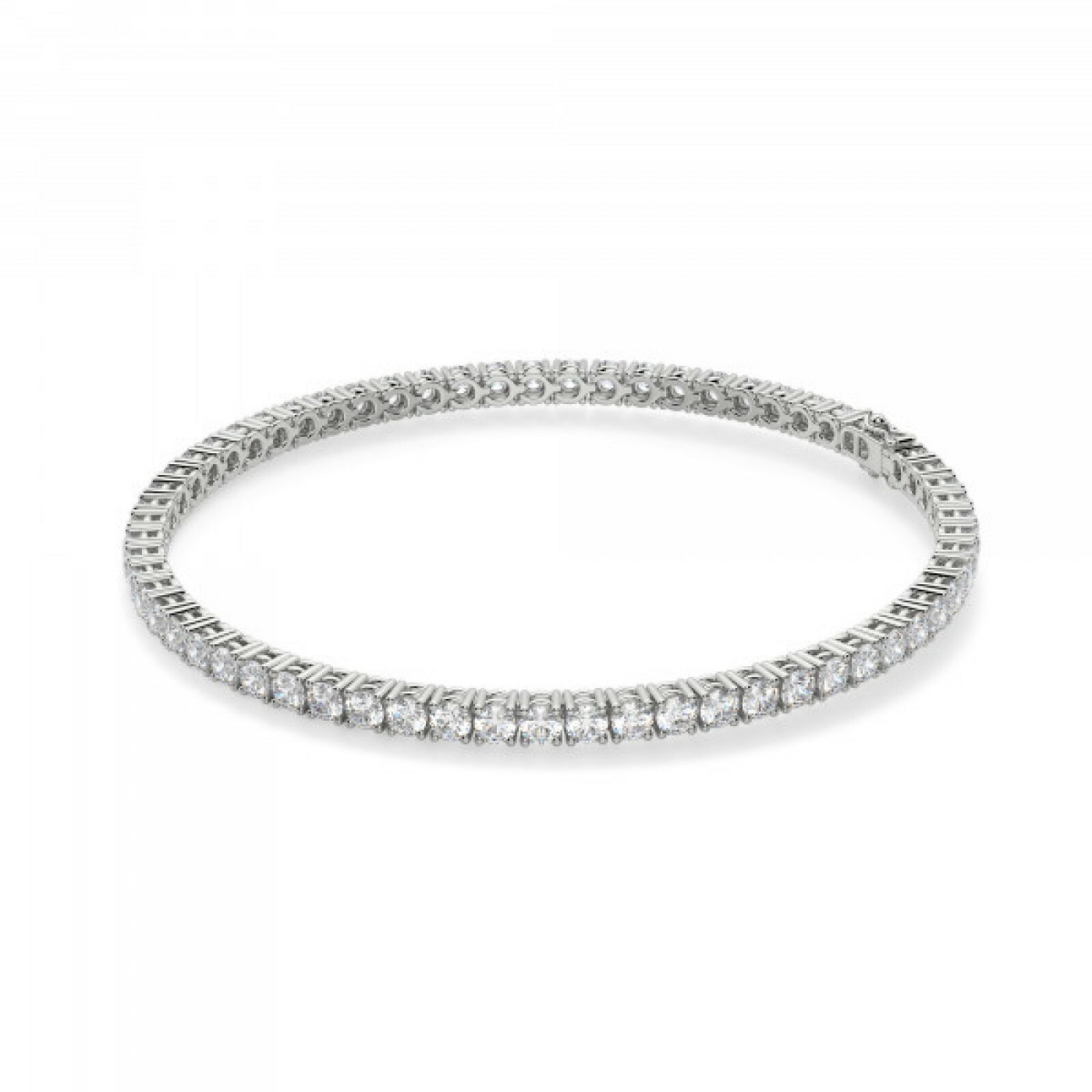 5 Ct Womens Mens Tennis Bracelet 3mm Simulated Diamond 14k White Gold Plated