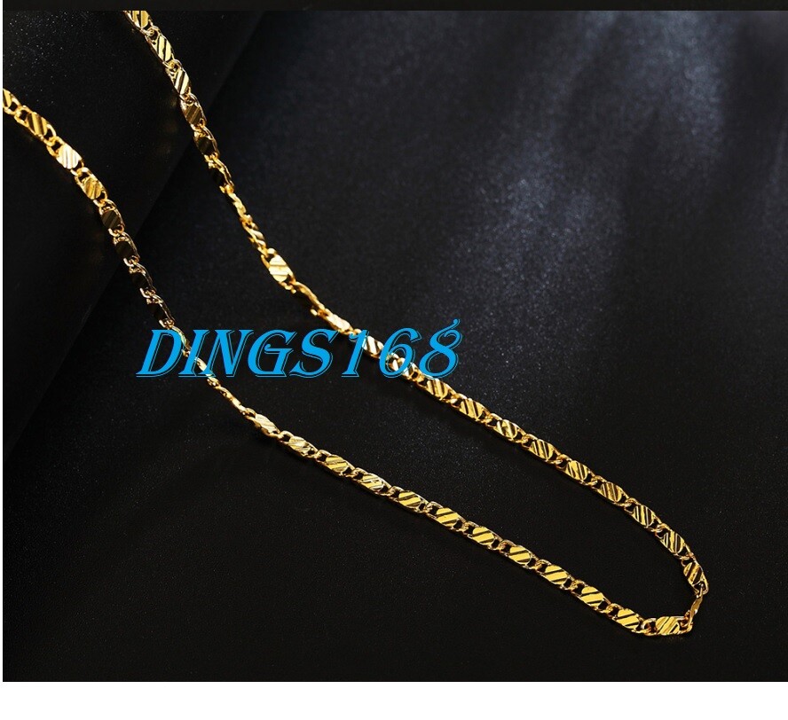 Genuine 18K Gold Filled Tarnish-Resistant 2.2mm 16 inch Flat Necklace Chain S038