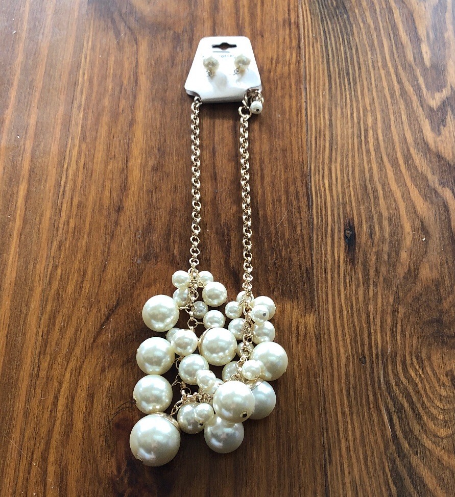 Hope Collection Costume Jewelry Necklace Earring Set Faux Pearls Assorted Sizes