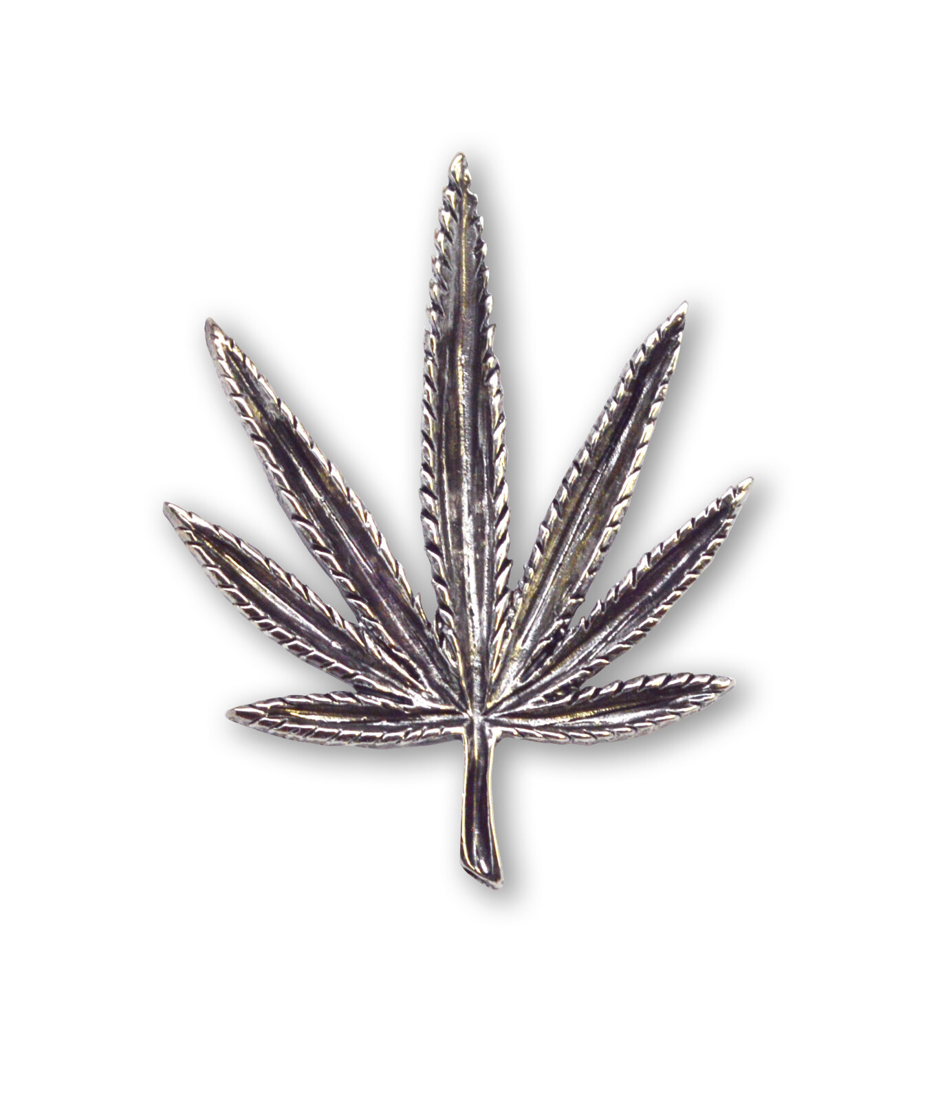 Marijuana Weed Pot Leaf Silver Finish Pewter Jacket or Hat Pin PIN-72S