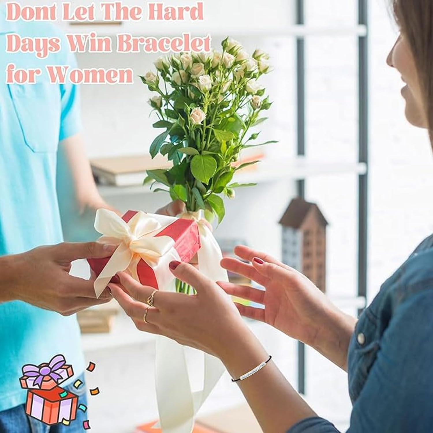 Dont Let the Hard Days Win Bracelet for Women Engraved Bracelets for Women Stain