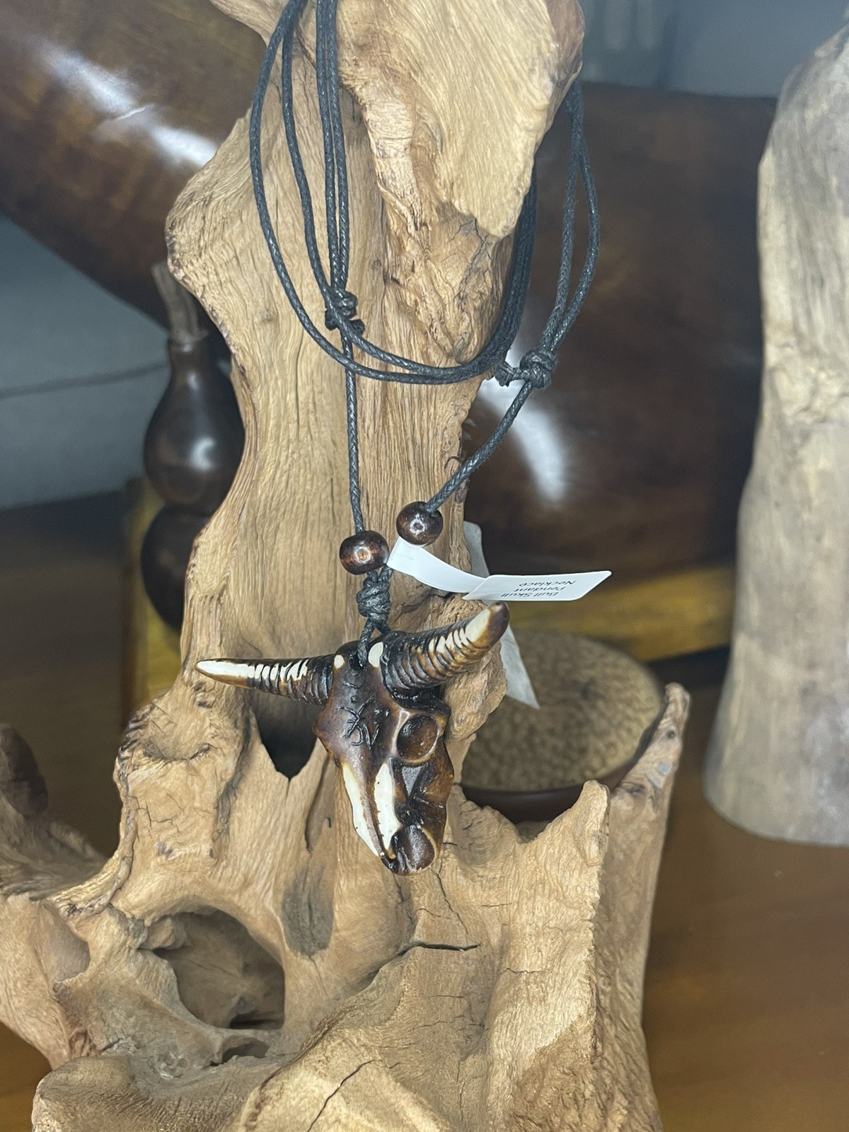 Brand New – Vintage Western Tribal Bull Skull Pendant Adjustable Necklace Cord @