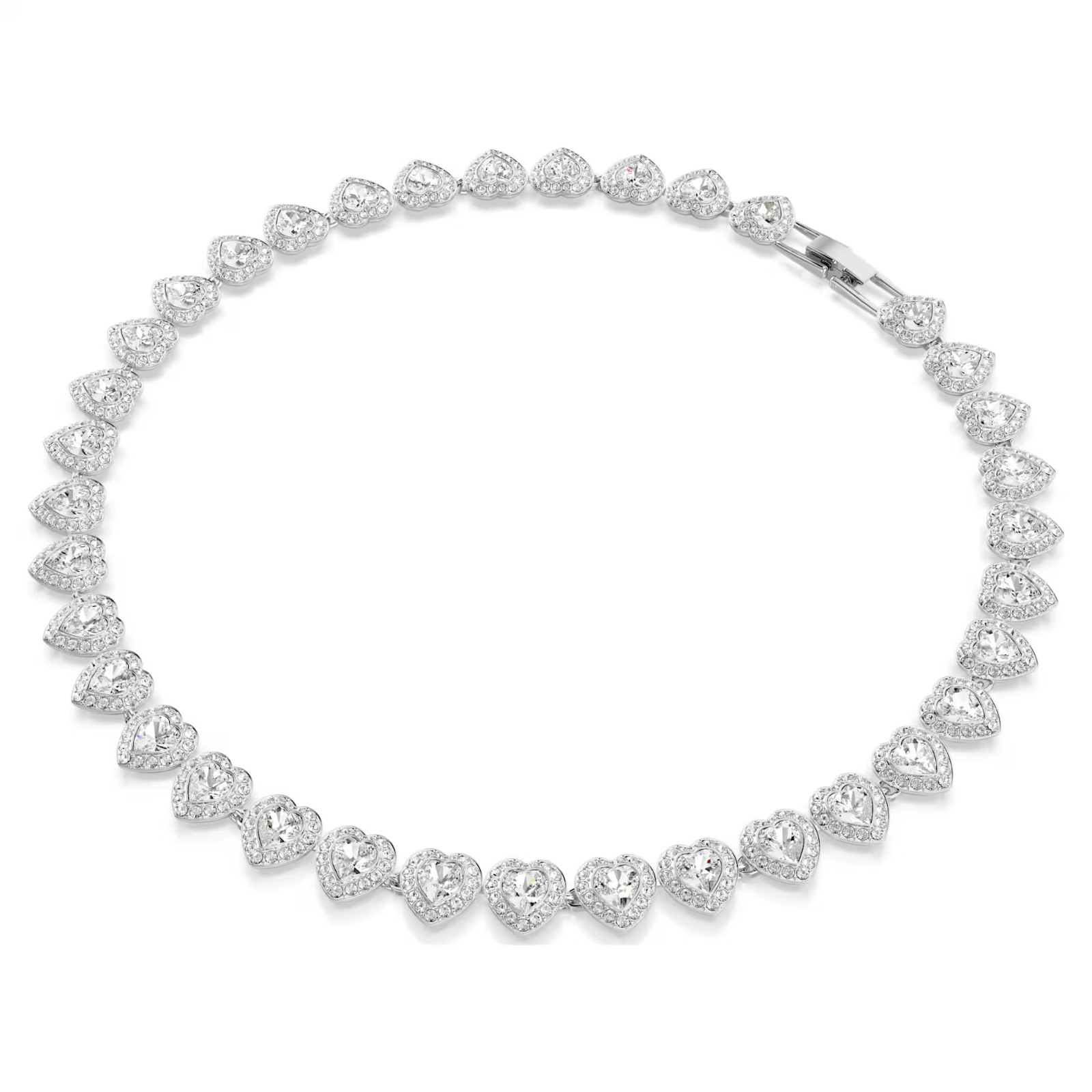 Swarovski Ariana Grande Tennis Necklace Mixed cuts, Heart Rhodium plated 5720857