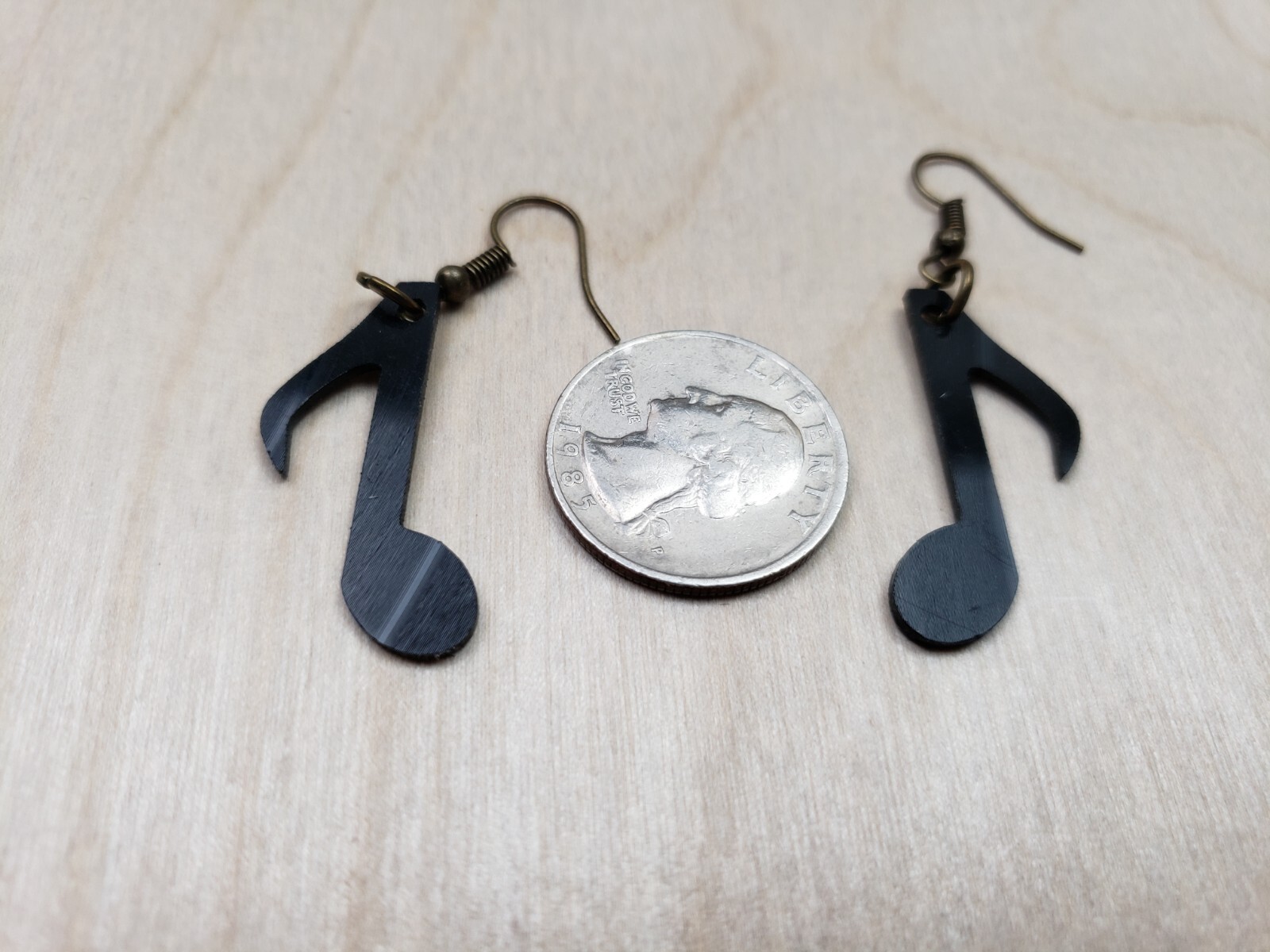 Repurposed Record Earrings Musical Notes Music Band Teacher Upcycled Vtg LP