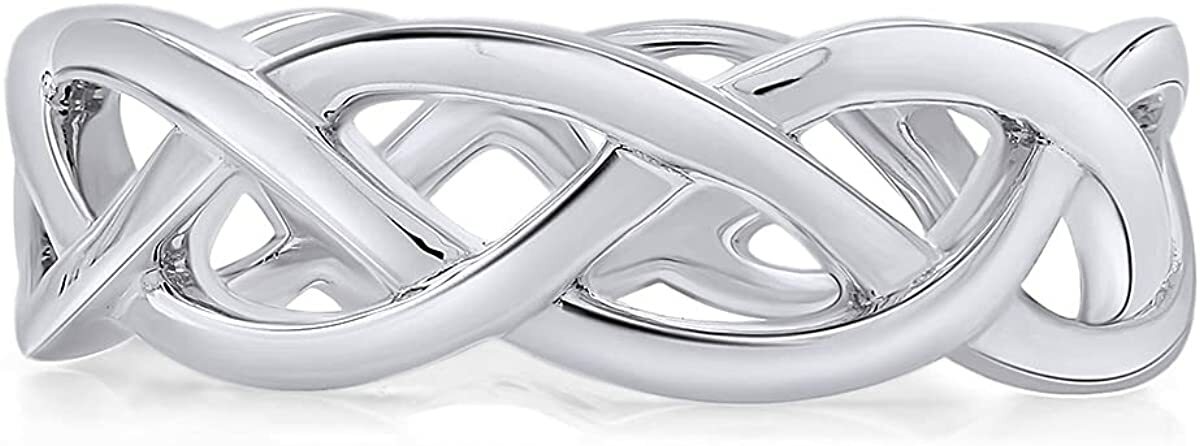 Celtic Knot Eternity Engagement Wedding Band Ring 14k Gold Plated Silver