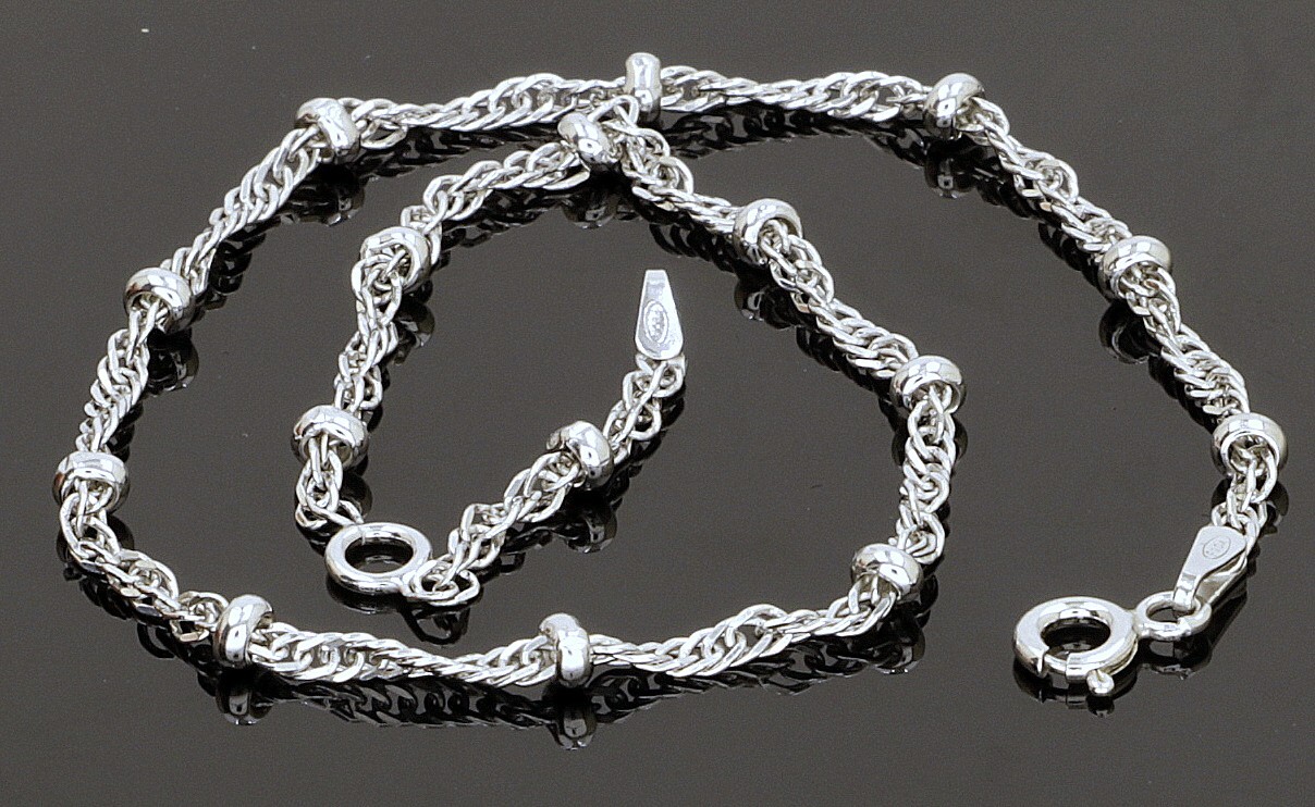 925 Silver Ankle Bracelet L-9.”+1″ext W- 3mm / 3.1 gr #1623