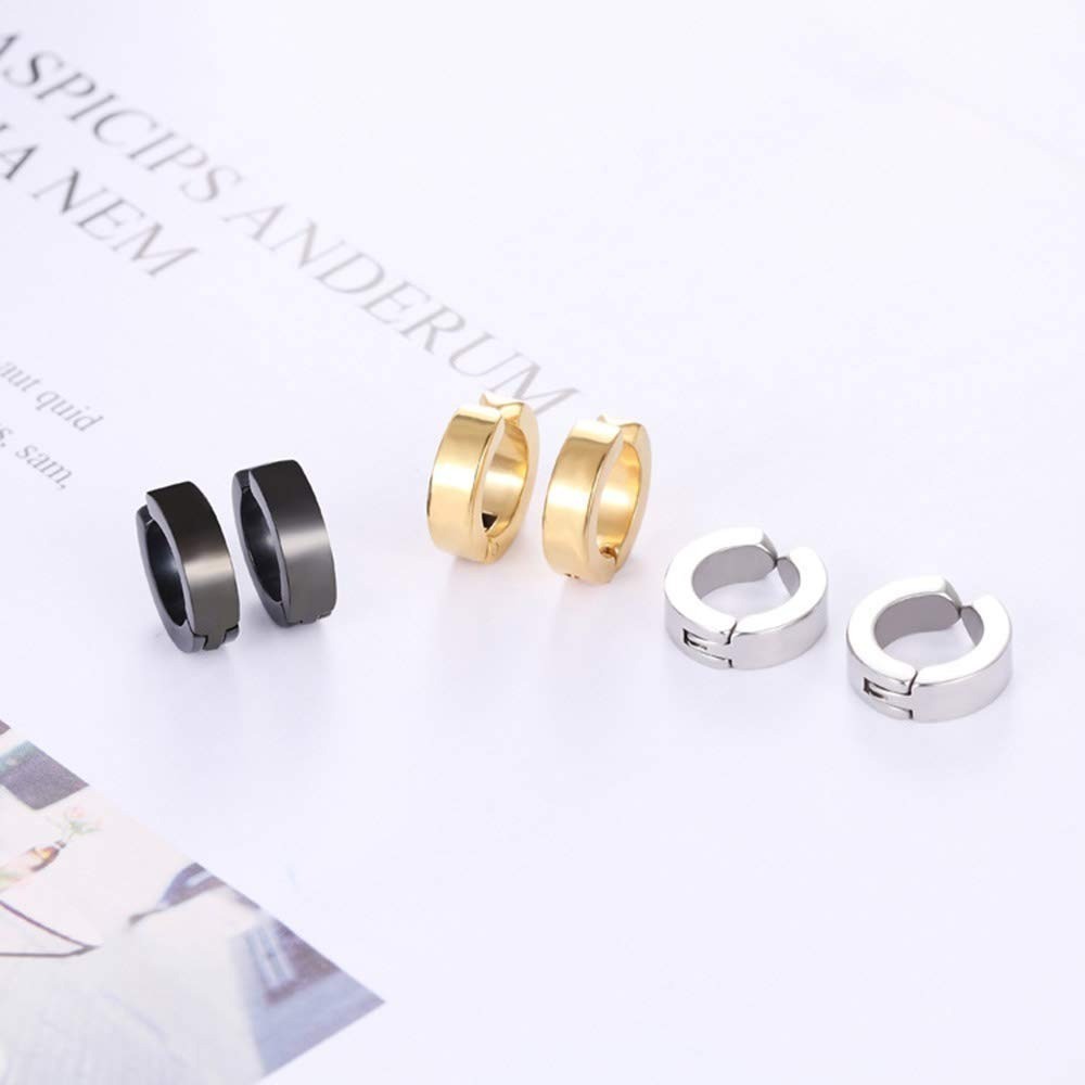 WAINIS 12 Pairs Magnetic Earrings Stainless Steel Non-Pierced Men Women