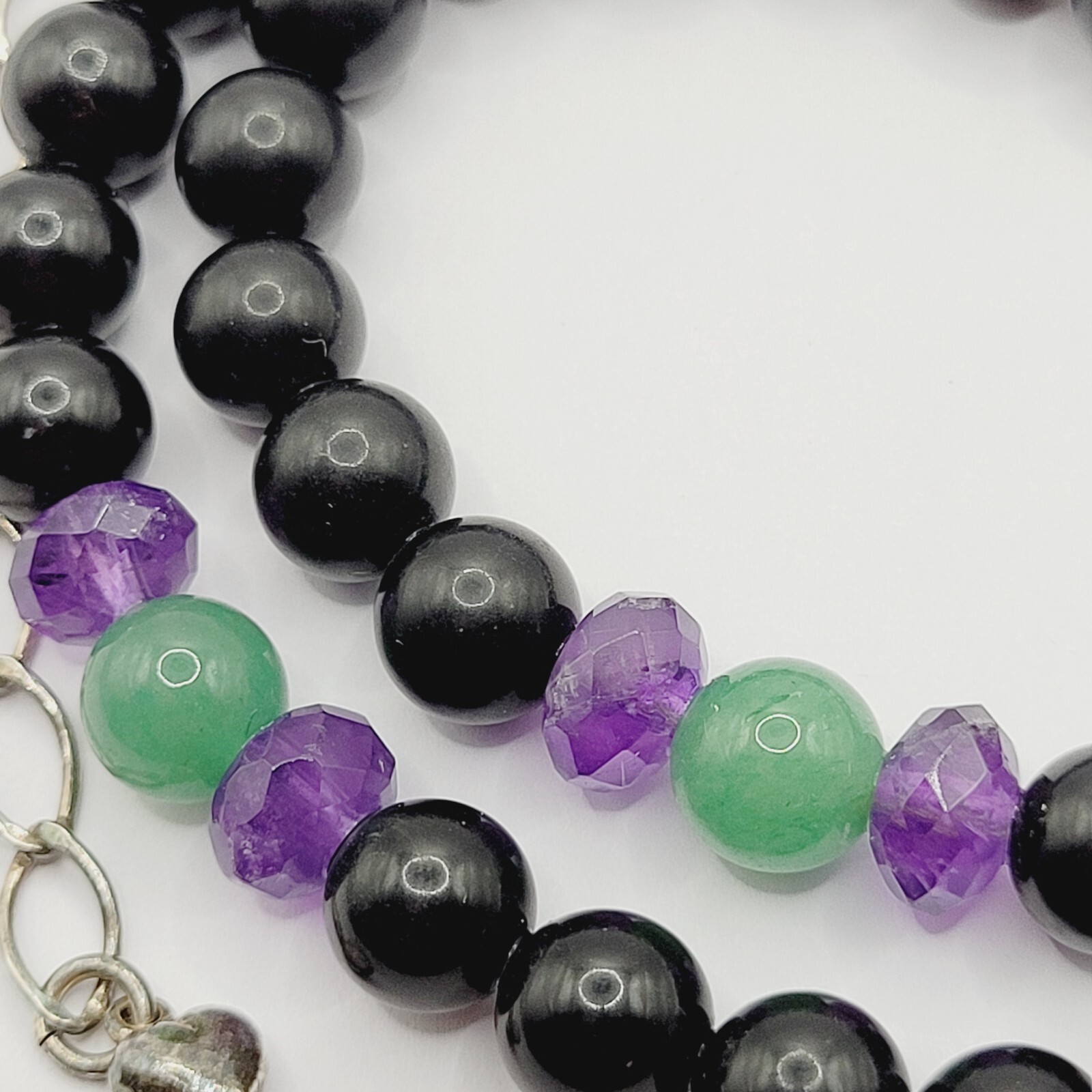 Jay King DTR 925 Black Stone Amethyst Aventurine Beaded Necklace Mine Finds