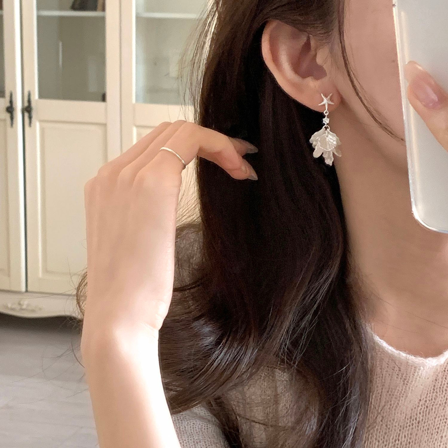 Starfish and seashell petal earrings, new style vacation vibe, gentle & elegant