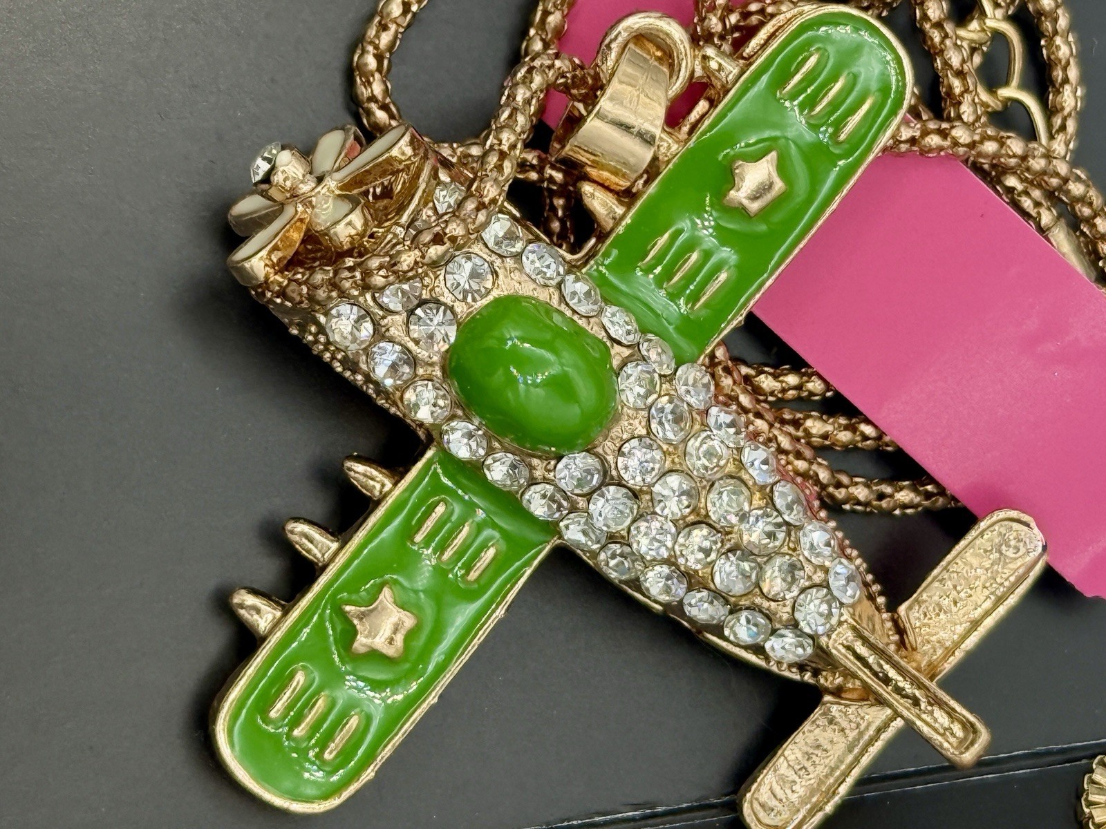 NWT Betsey Johnson Pave Crystal Airplane Necklace! Your Choice $14! BRAND NEW