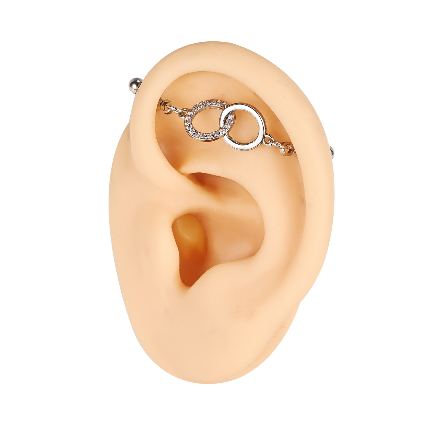 2Pcs 16G Stainless Steel Industrial Barbell Earrings Cartilage Piercing Jewelry