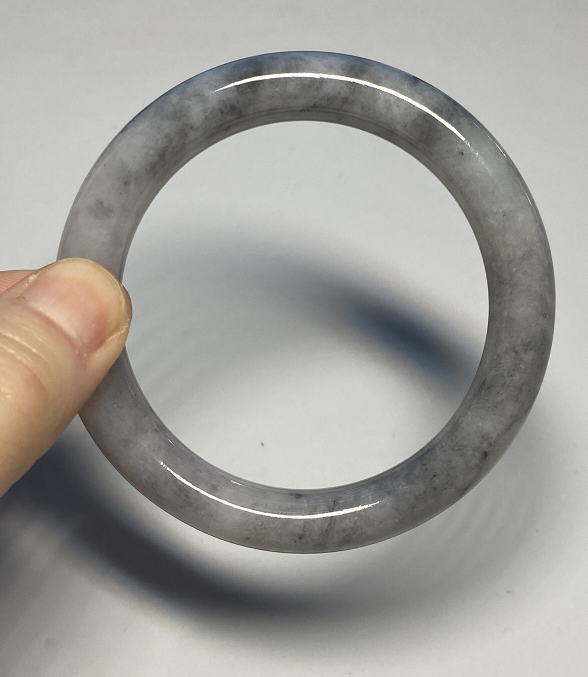Jade Bangle 54.7mm 100% Natural Grade A Burmese Faint Pink Jadeite Multi-color