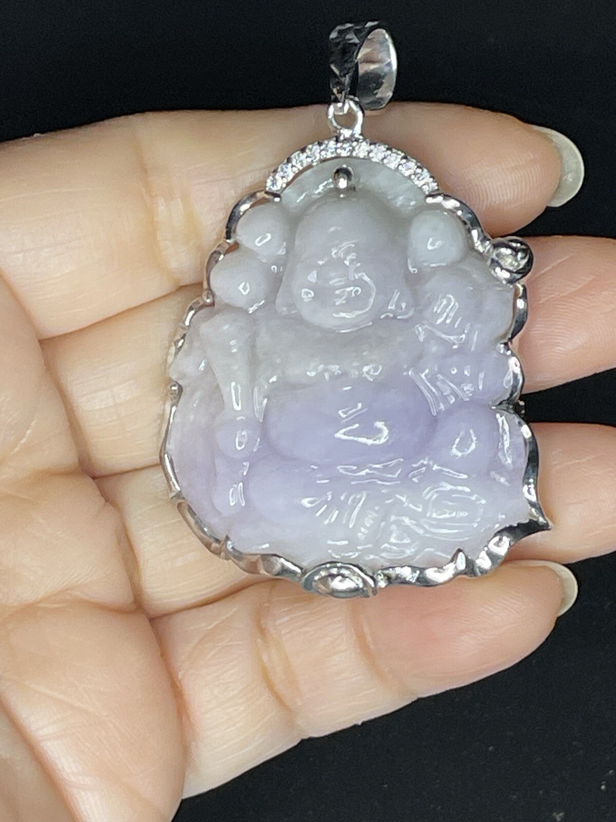 Maitreya Buddha pendant 100% Natural Jade & Natural Color