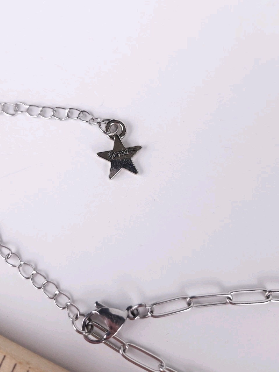 Dalmata Silvertone Chain Necklace with Cowboy Hat Skull Drop Pendant