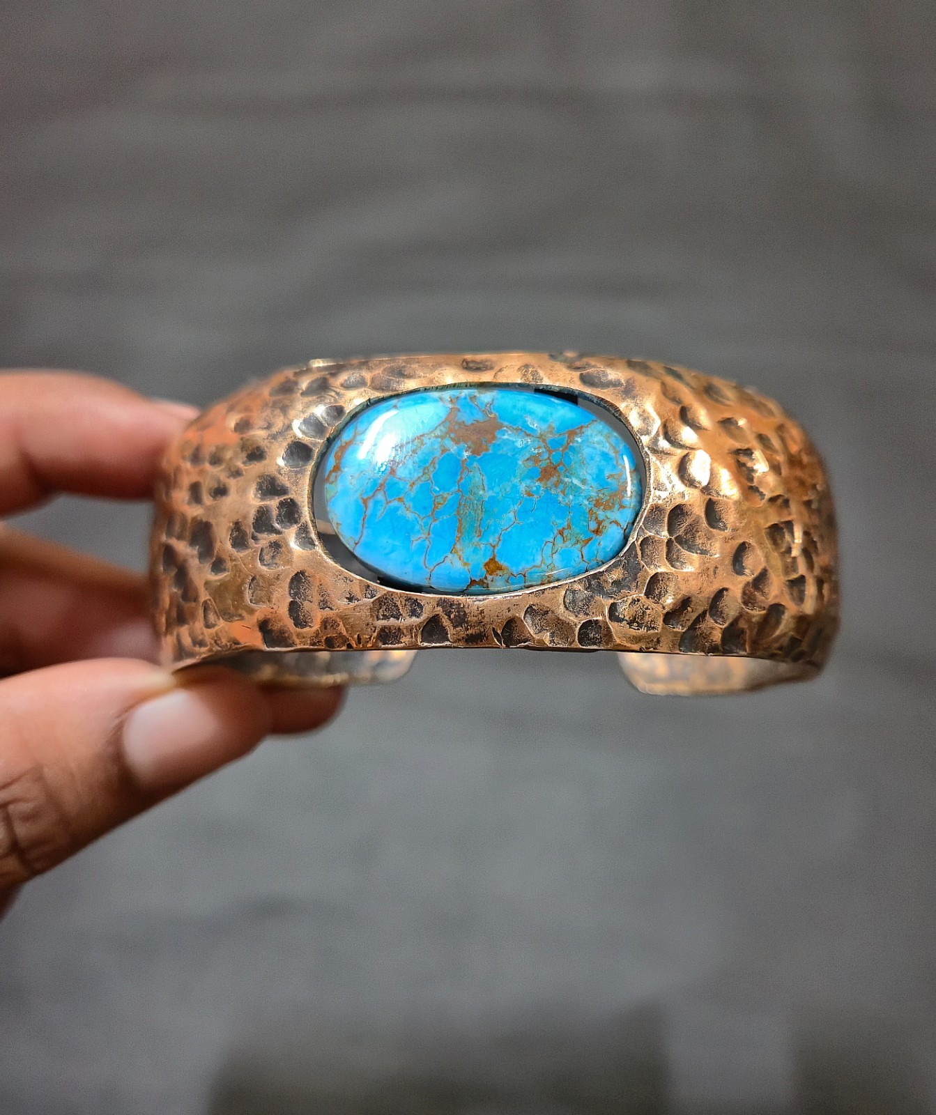 Tibetan Turquoise Copper Wire Wrapped Bangle Adjustable Cuff Gift Bangle