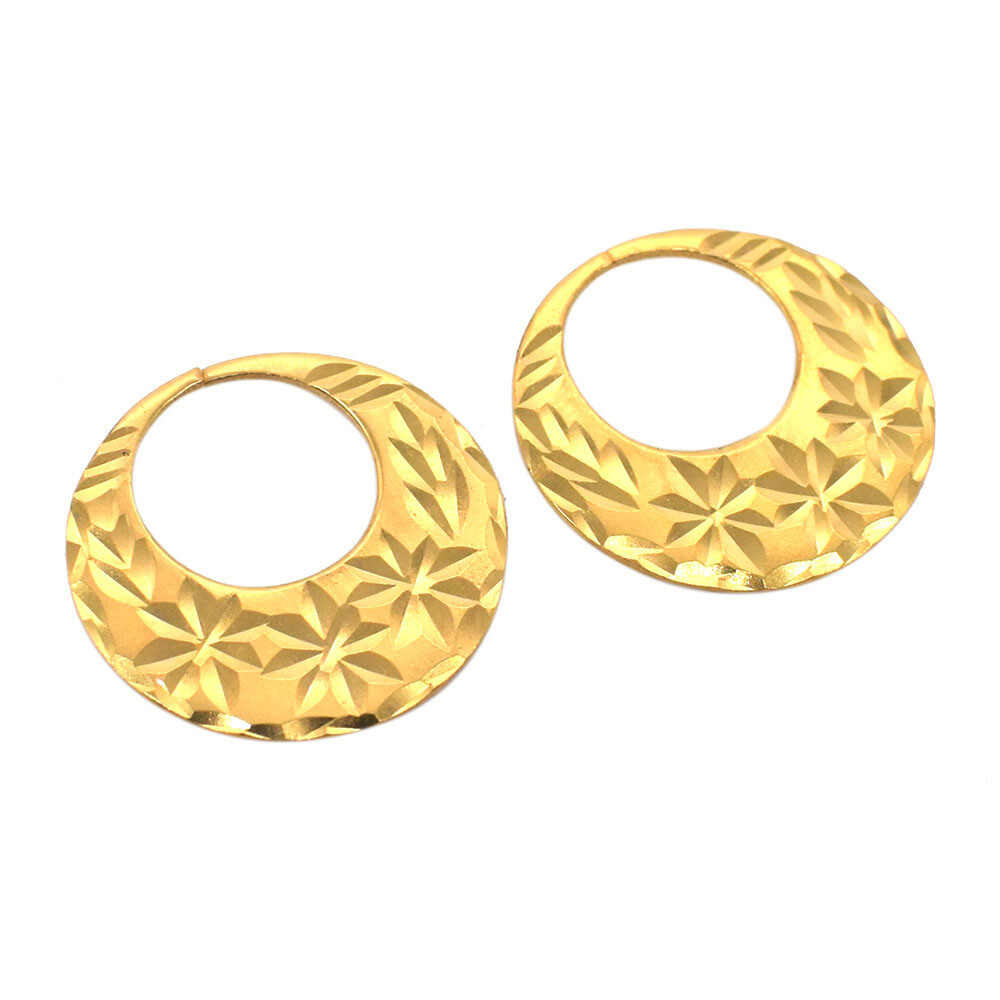 22 K GOLD PLATED EARRING FOR MEN BOYS CLASSIC PUNJABI NATTIYAN 1 Pcs t937