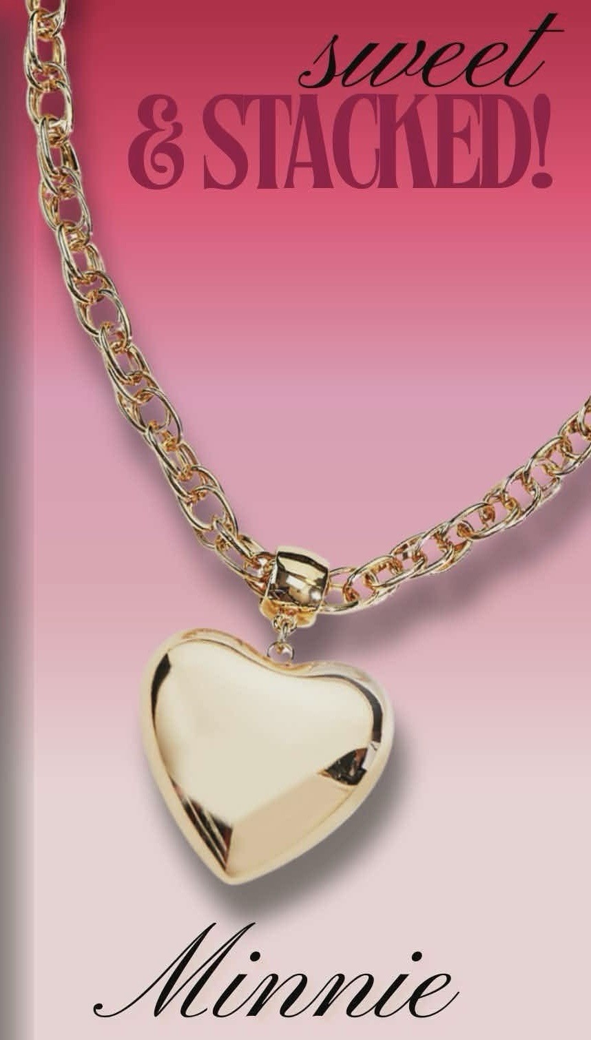 Park Lane MINNIE Removable Heart Pendant 20”Necklace High Polish Gold Tone BNWT