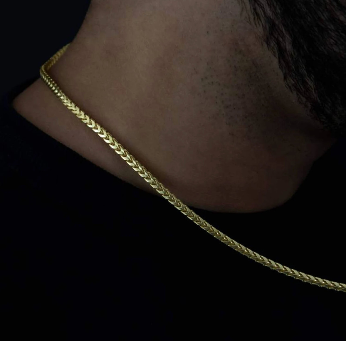 Men’s Real 14k Gold Plated Solid 925 Sterling Silver Franco Chain Necklace