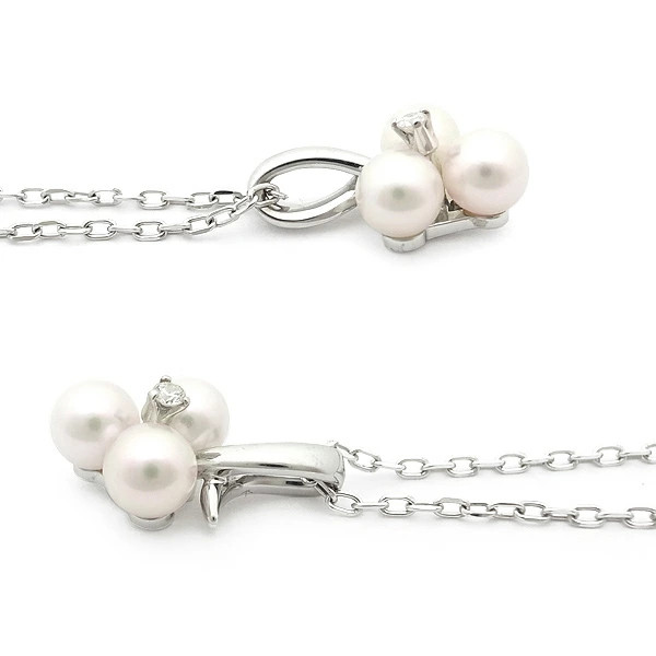 MIKIMOTO Midoriya Baby Pearl Diamond Pendant Necklace 4.9mm DDU