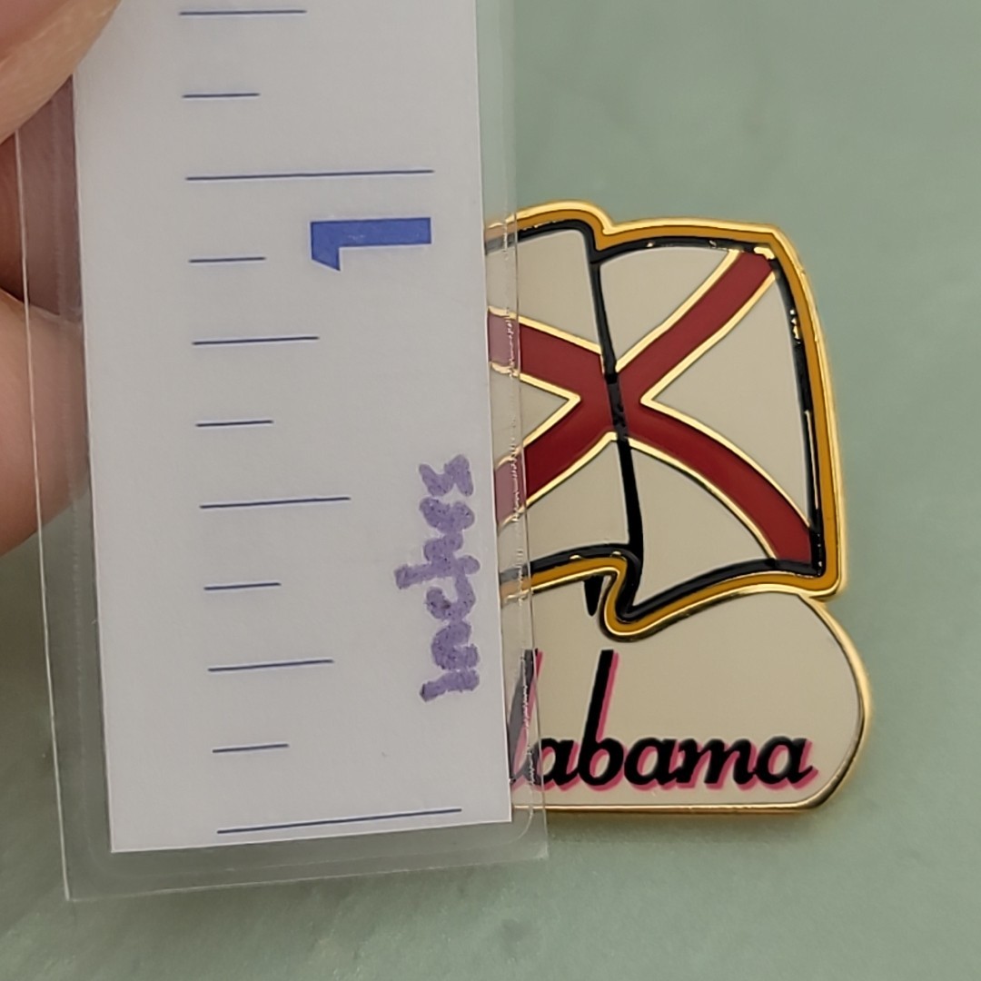 State of Alabama AL Flag Bike Motorcycle Hat Cap lapel Pin