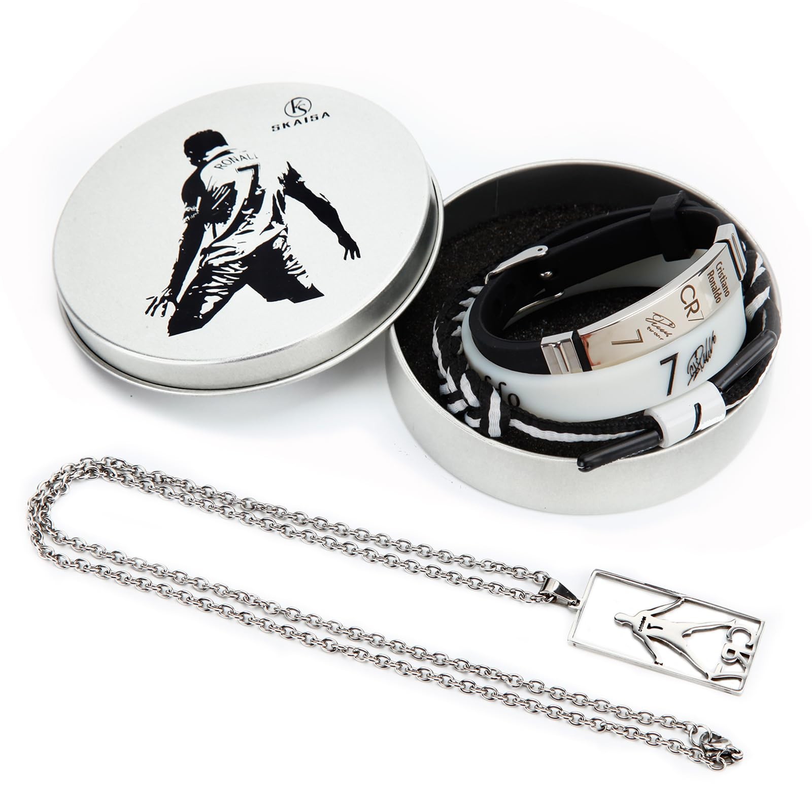Skaisa Soccer Star Memorial Series Ronaldo Necklace & Wristband Set of 4