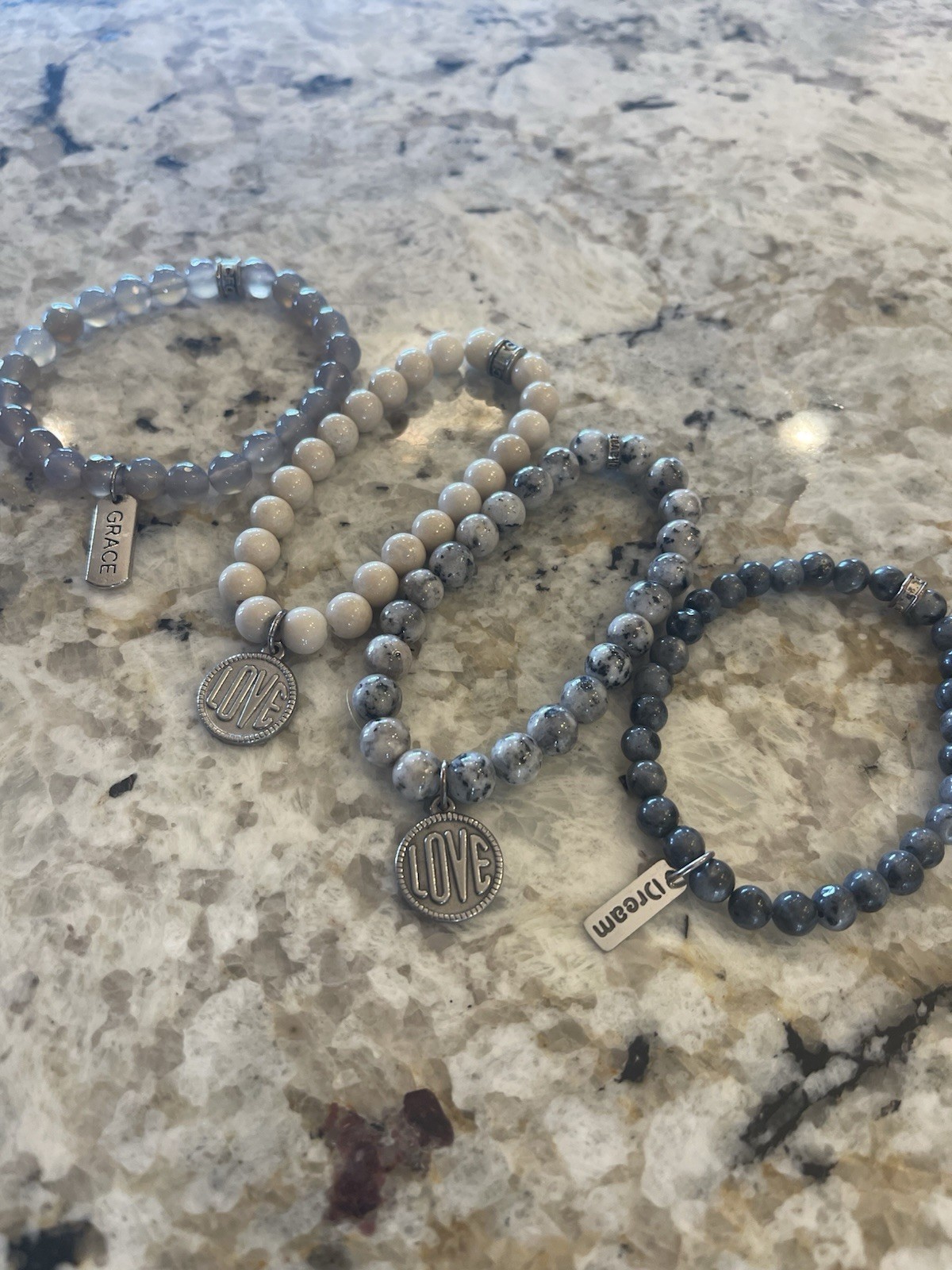 Chavez for Charity Beaded Bracelets Love Dream Grace Stackable Neutrals Boho