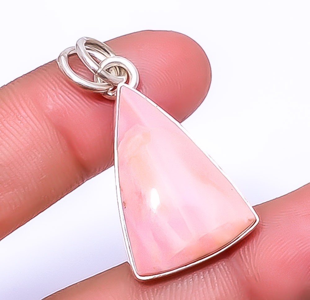 Pink Opal – Australia Gemstone 925 Sterling Silver Pendant 1.56″ T93