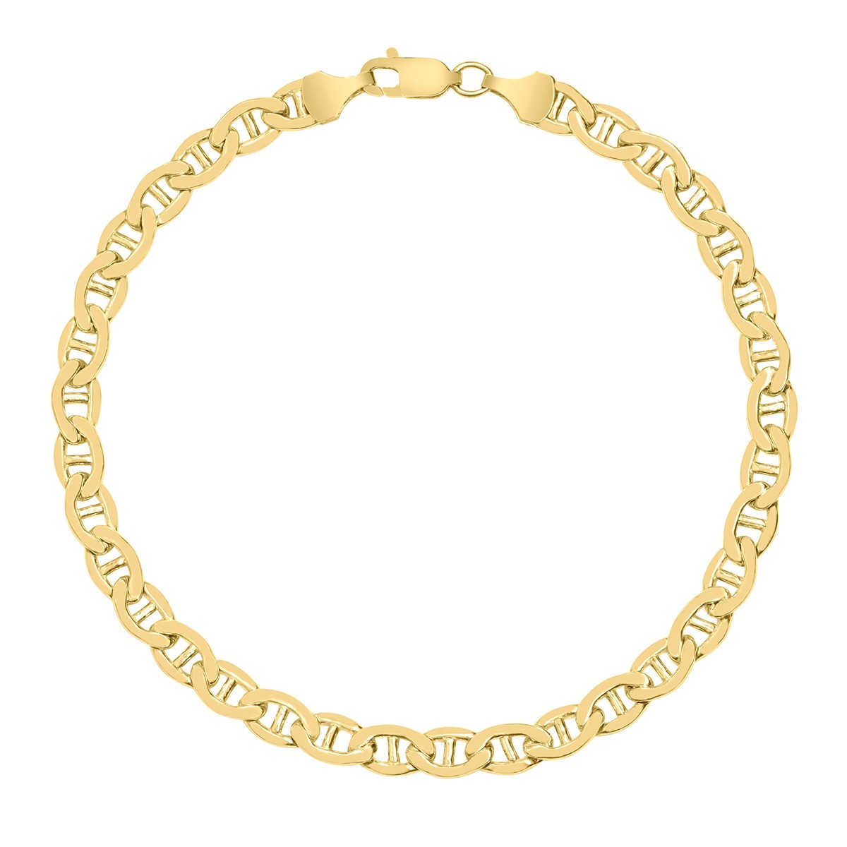 14K Yellow Gold Filled 4.9MM Mariner Link Chain Bracelet with Lobster Clasp