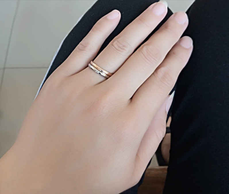 2mm Thin Stackable Personalised Engraved Minimalist Ring Woman Titanium Custom