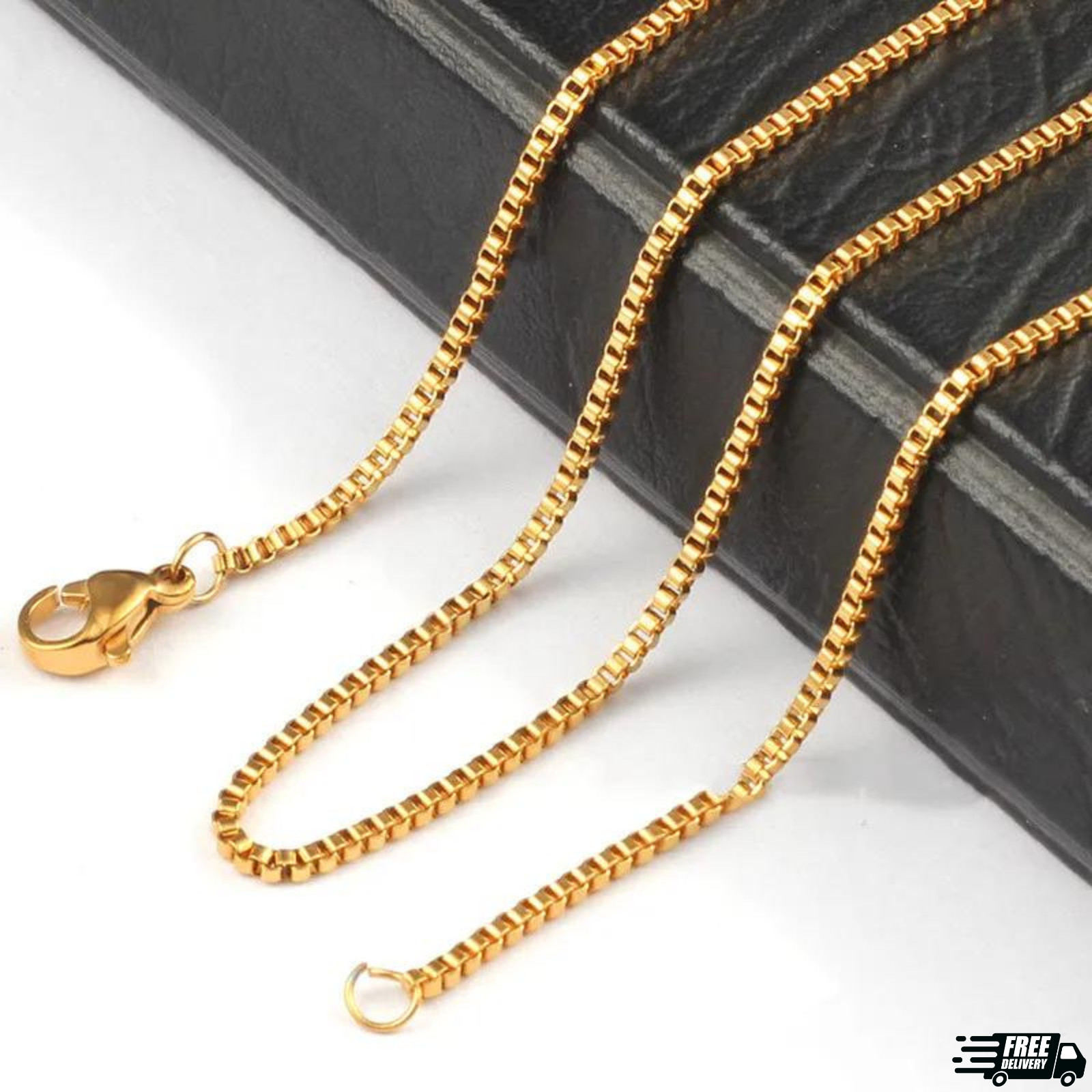 18K Gold Filled Tarnish-Resist Italian Box Chain Necklace 16″-32 inch *1.2mm/2mm