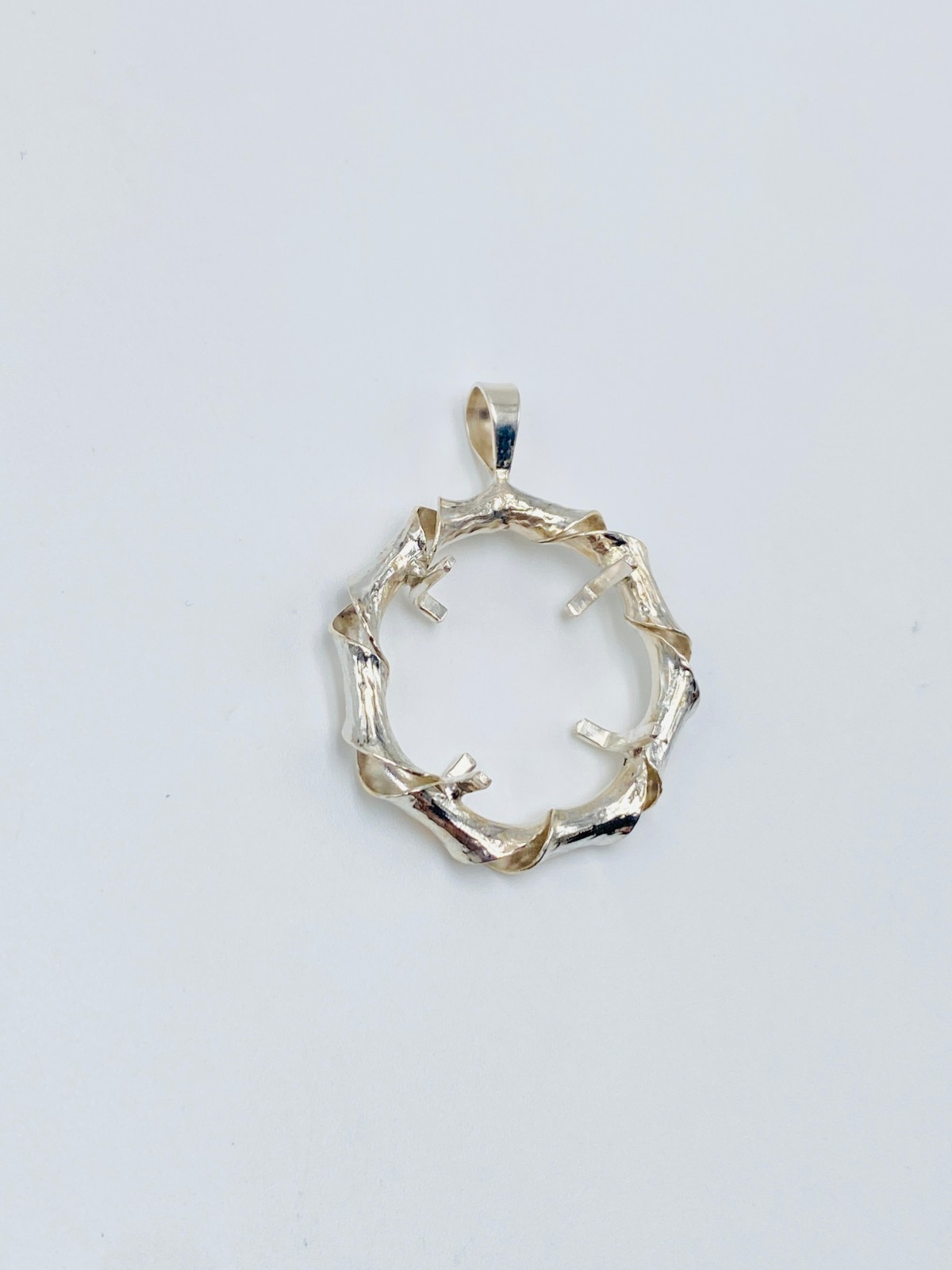 925 Solid Sterling Silver Round Pendant Blank Bezel Holder Coin Handmade