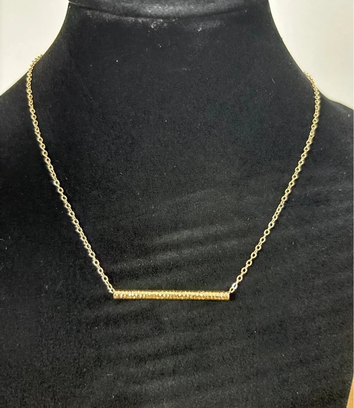 Balance Bar Pendant Gold Dipped Necklace With 45cm Chain + 5cm extension