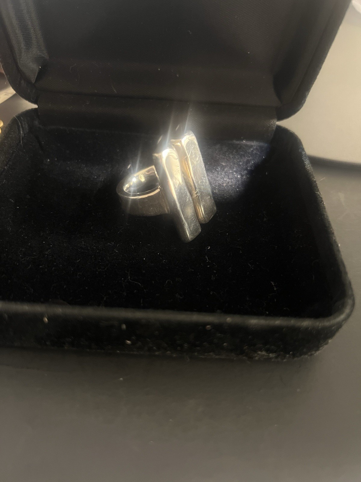 Large Modernist Uno De 50 Silver Ring! Sz7.5, 36g