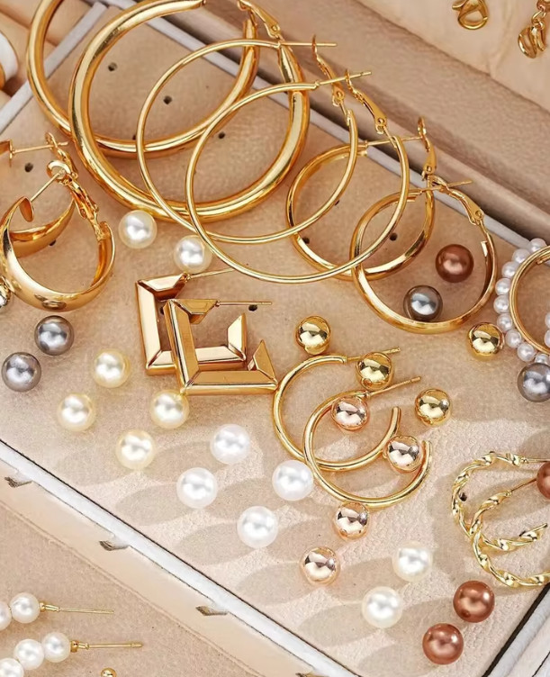 86pcs Elegant Pearl Jewelry Set Necklace Earrings Rings Bracelet Daily Wear Gift