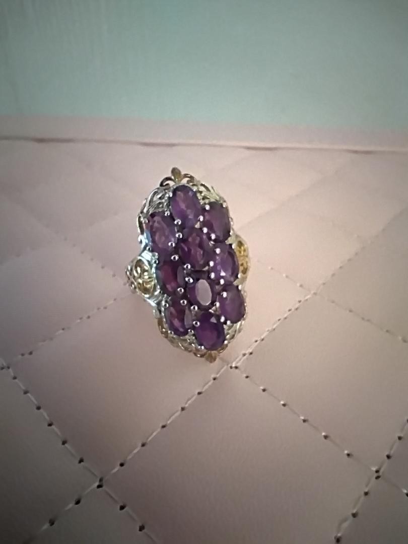 Genuine African Amethyst Ring Size 6