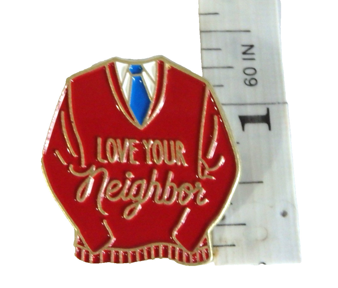 Love Your Neighbor – MR. ROGERS Red Sweater – 1.25″ x 1.10″ Enamel Pin NEW