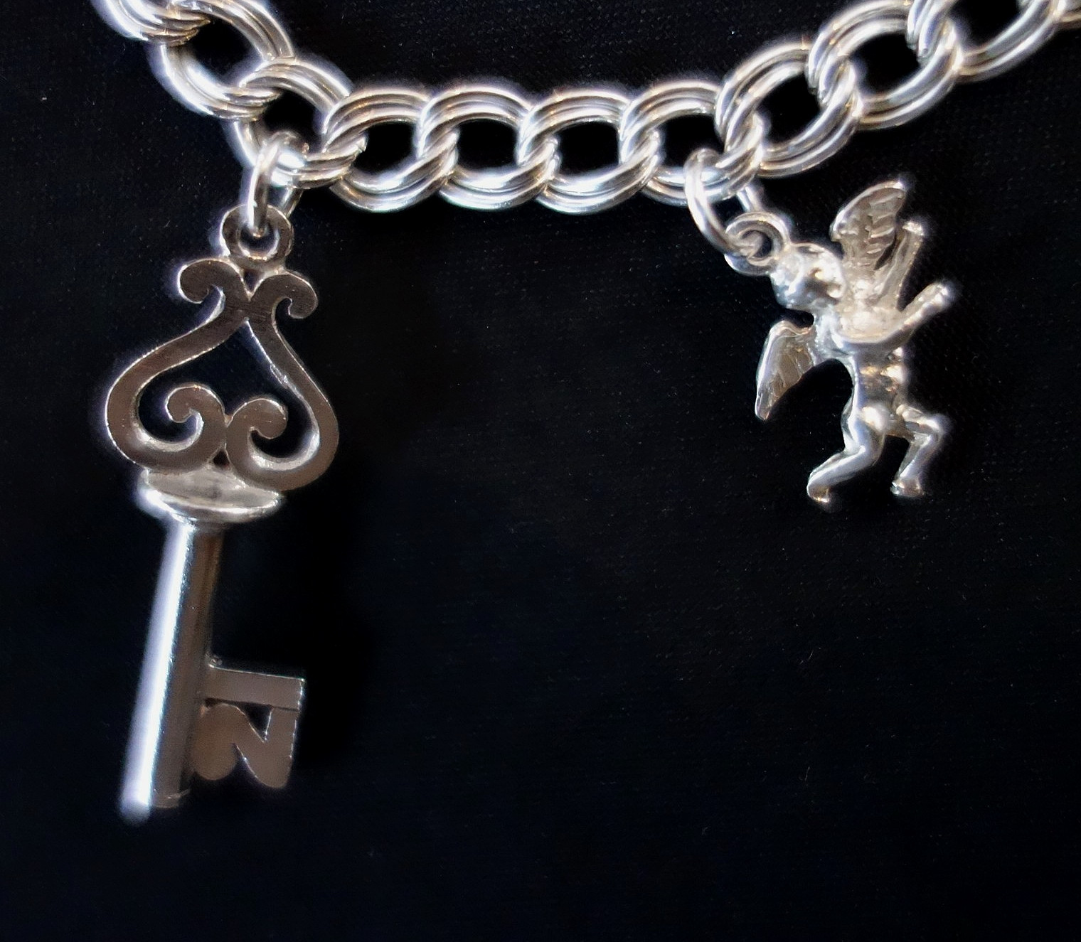 925 Sterling Silver Charm Bracelet -Made in Italy- 4 Charms – 21st Birthday Gift