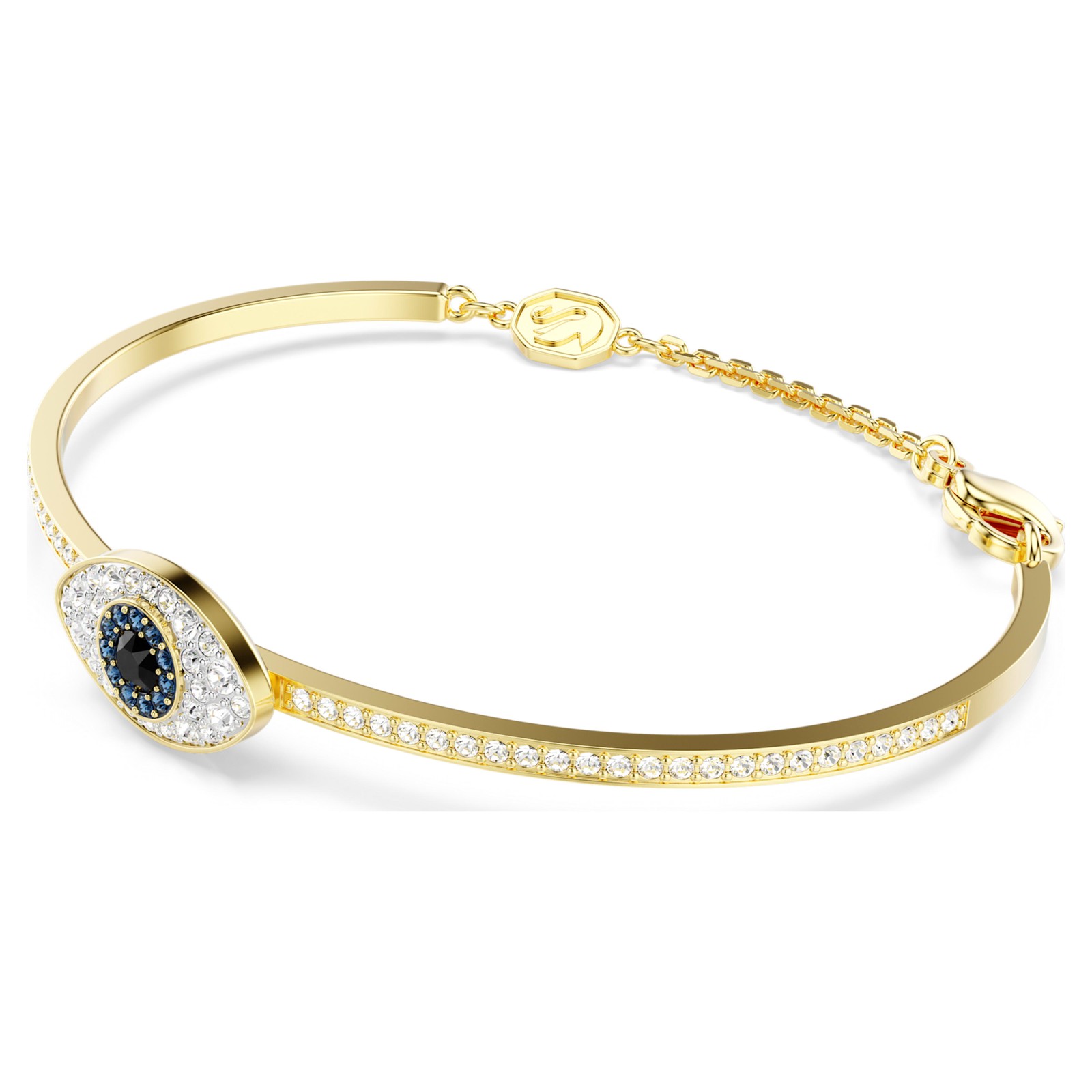 Swarovski Symbolica Bangle, Large, Evil Eye, Blue, Gold-Tone Plated 5700879