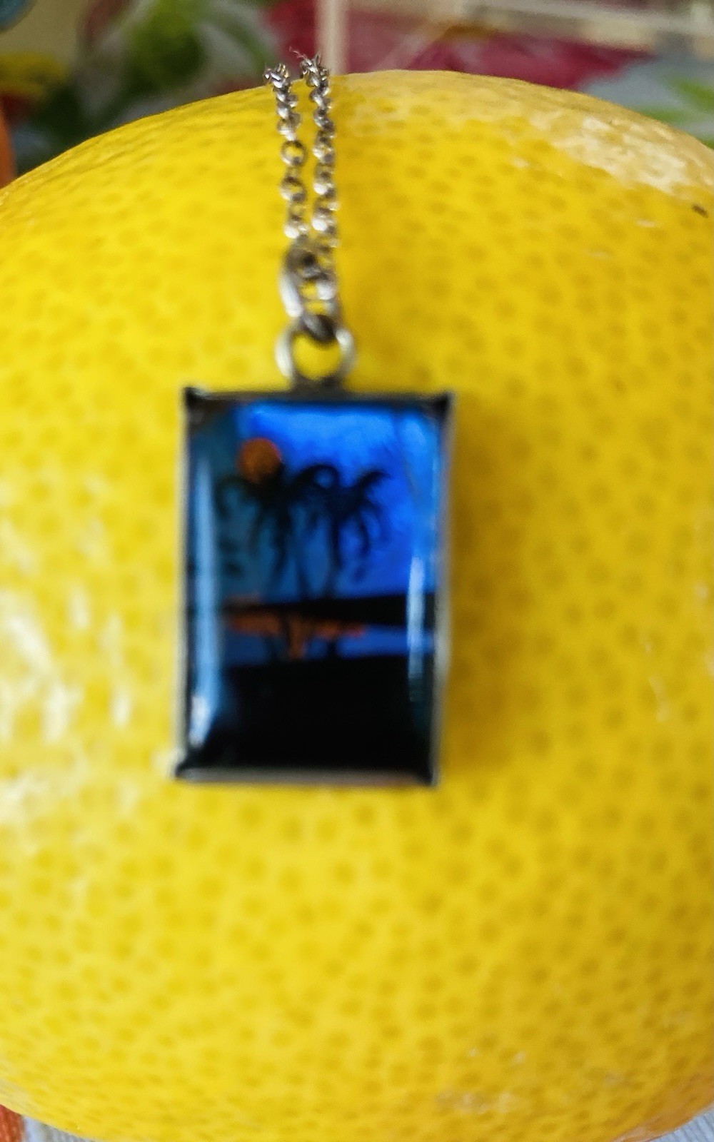 Blue Morpho Necklace, Child Size Beach Charm Pendant Lobster