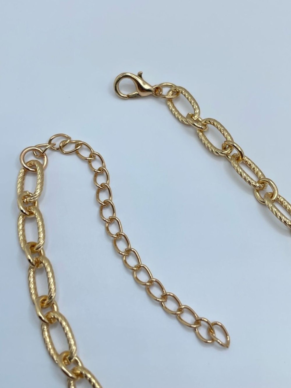 Gold Tone Multi Layer Chain Necklace Adjustable Statement Layered