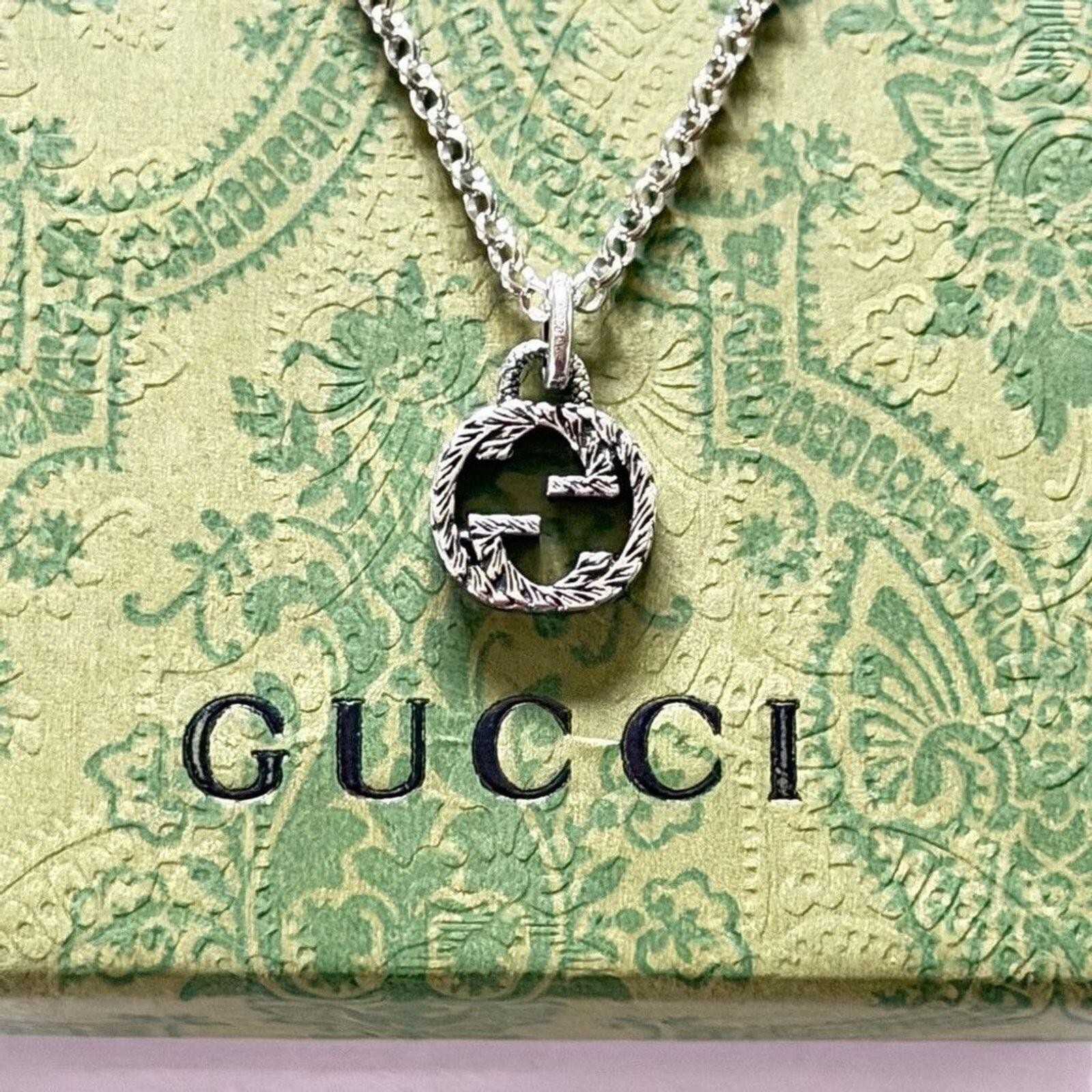 New Full Set Gucci Interlocking G Necklace Sterling Silver