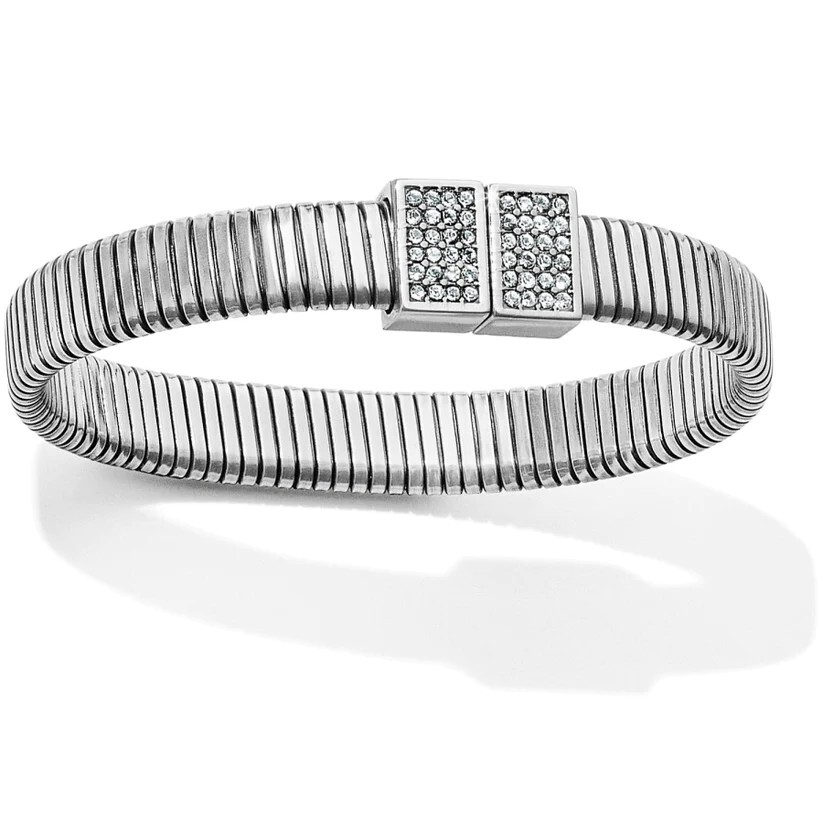 NWTag Brighton MERIDIAN ZENITH TUBOGAS Soft Silver Crystals Bangle MSRP $78