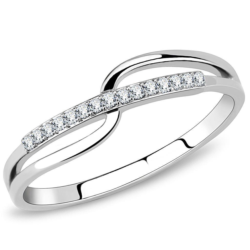High Polish Wavy Eternity Stack Band Ring