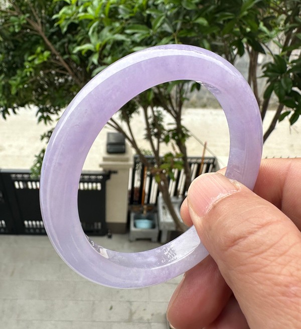 Natural Grade AAA Ice Lilac Lavender Burmese Jade jadeite bracelet bangle 57MM