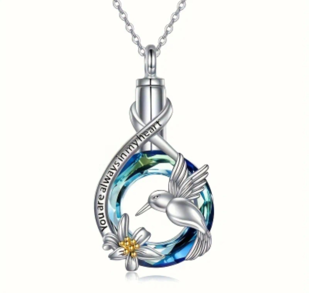 Cremation Jewelry Cylinder Urn Birds Love Stainless Necklace Pendant for Ashes