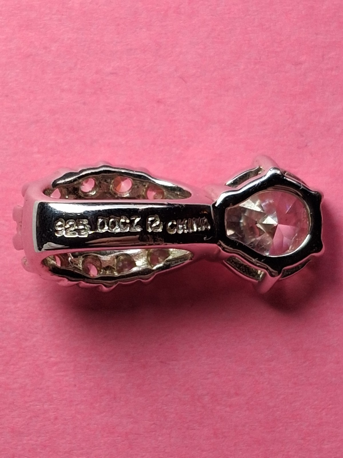 Classic Dangle 18mm X 7mm Sterling Silver .925 Cubic Zirconia Pendant (Lovely!)