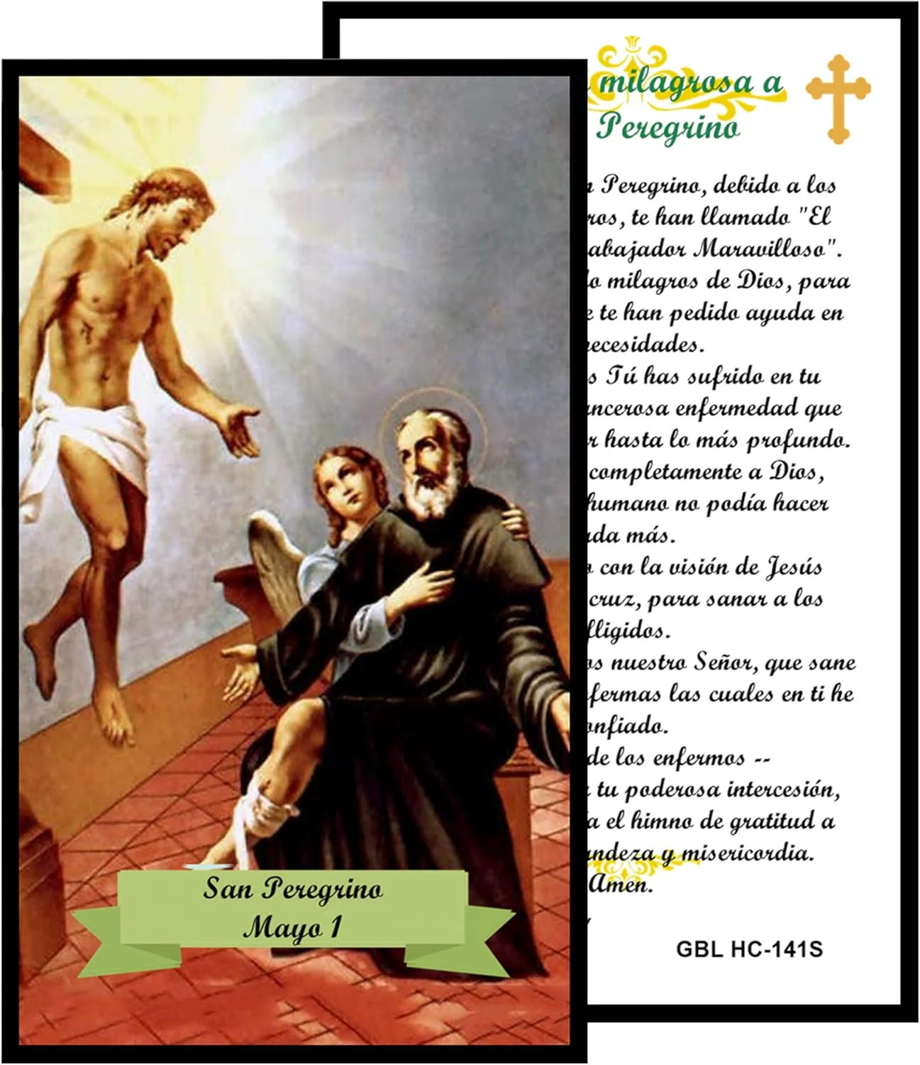San Peregrino Patron de las Víctimas del Cáncer Coronilla Cuentas De Mármol